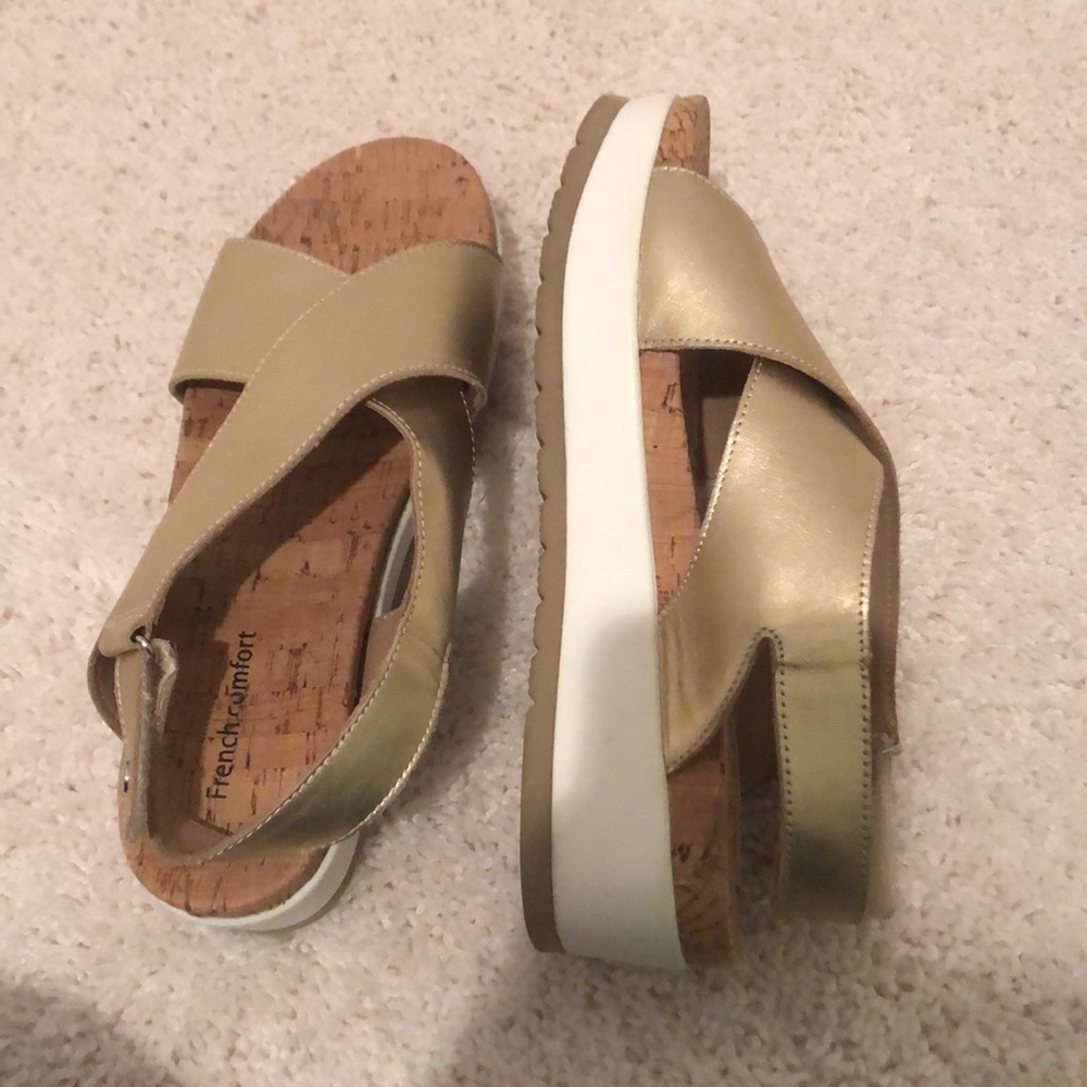 Gold platform sandals